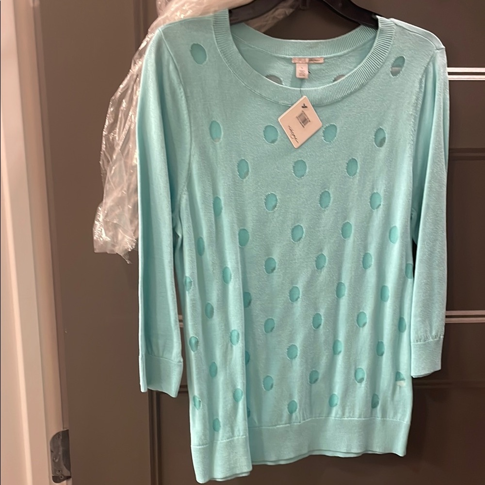 Aqua Polka Dot Sweater